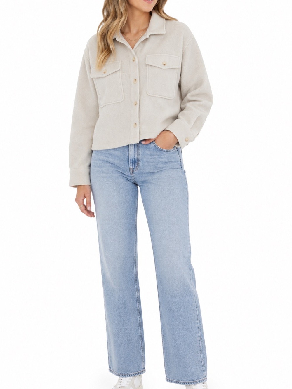 Thread & Supply Size XS Off-White Shacket Jacket